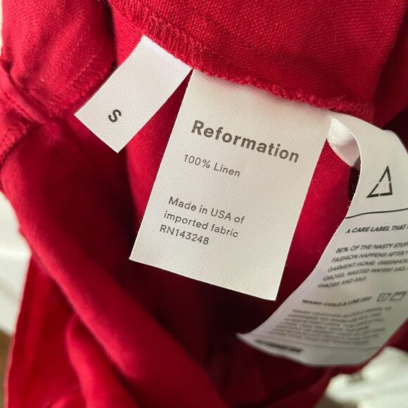 Reformation Sally Dress in Red 100% Linen - Size S (Orig. $198) - Picture 5 of 5